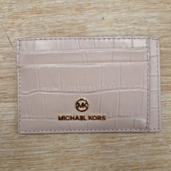 PORTE CARTE MICHAEL KORS ROSE CROCO