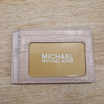 PORTE CARTE MICHAEL KORS ROSE CROCO