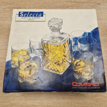 SERVICE A WHISKY 7 PIECES (1 CARAFFE 6 VERRS) COVERTO