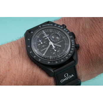 OMEGA SWATCH MISSION TO THE MOONPHASE NOIR