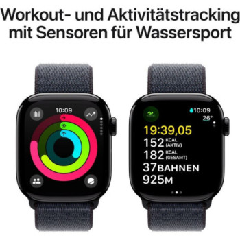 Apple Watch Series 10 GPS 42mm Jet Black Aluminium Case with Ink Sport Loop