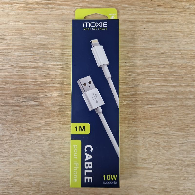 CABLE LIGHTNING DATA FAST CHARGE 1M MOXIE BLANC