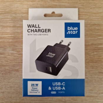 BLUESTAR UNIVERSEL USB TYPE C & USB-A - 3A 25W NOIR
