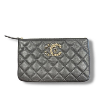 POCHETTE CHANEL 19 NOIR CUIR GRAINE