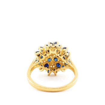 BAGUE OR JAUNE DIAMANTS ET SAPHIRES 4.49G T51