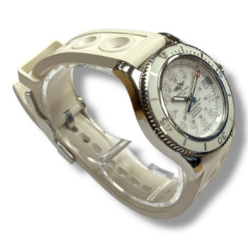 BREITLING A17312 SUPER OCEAN II AUTOMATIC 36 BLANC BRACELET CAOUTCHOUC