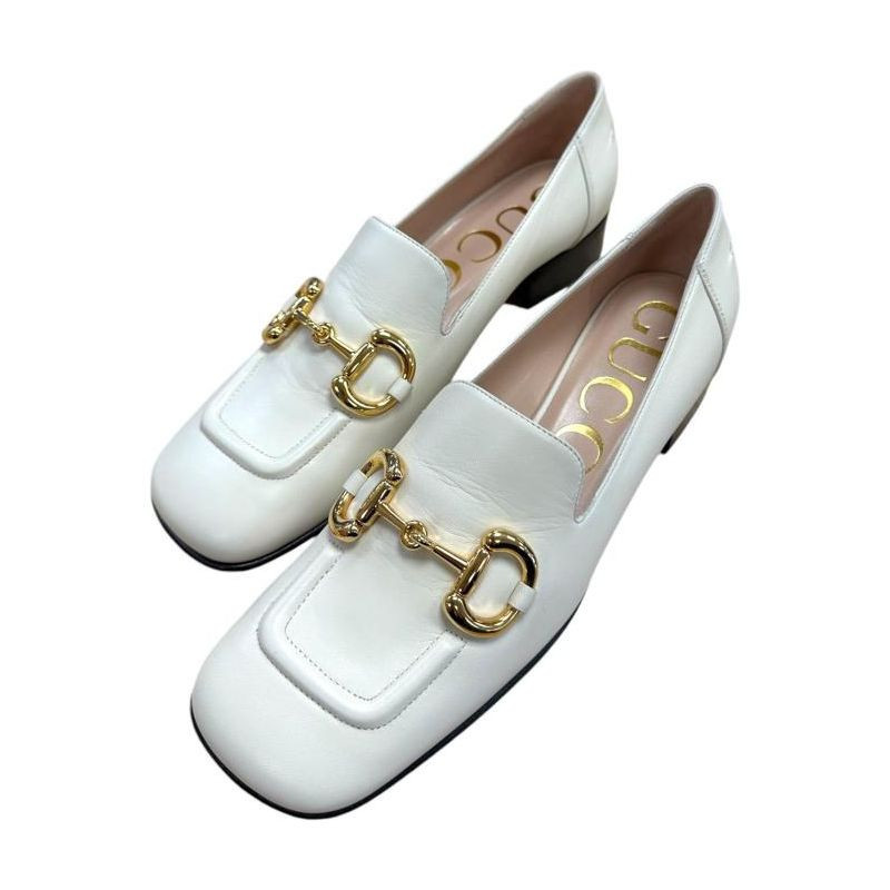 MOCASSINS GUCCI A MORS CUIR BRIXTON IVOIRE T37