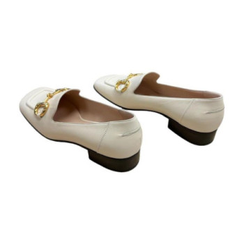 MOCASSINS GUCCI A MORS CUIR BRIXTON IVOIRE T37