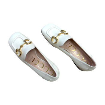 MOCASSINS GUCCI A MORS CUIR BRIXTON IVOIRE T37