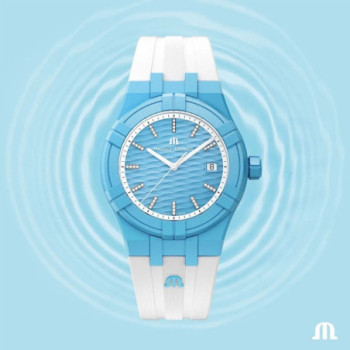 MAURICE LACROIX AIKON TIDE WHITE & BLUE QUARTZ 40MM