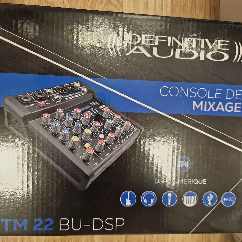 DEFINITIVE AUDIO TM22 BU DSP MINI TABLE DE MIXAGE 3 PISTES USB/BT