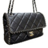 SAC CHANEL CHANEL NLACK CAHAINE AROUND