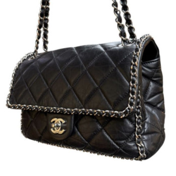 SAC CHANEL CHANEL NLACK CAHAINE AROUND