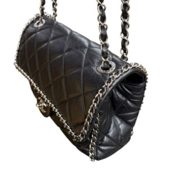 SAC CHANEL CHANEL NLACK CAHAINE AROUND