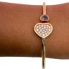 BRACELET JONC HAPPY HEARTS OR ROSE 18CT DIAMANTS 0.45CT 13.73GR FULL SET Ref 857482-5900