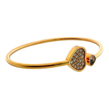 BRACELET JONC HAPPY HEARTS OR ROSE 18CT DIAMANTS 0.45CT 13.73GR FULL SET Ref 857482-5900