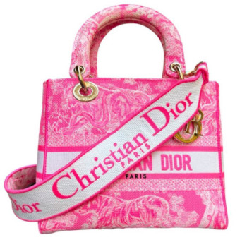 SAC LADY DIOR  ROSE D-LITE TOILE