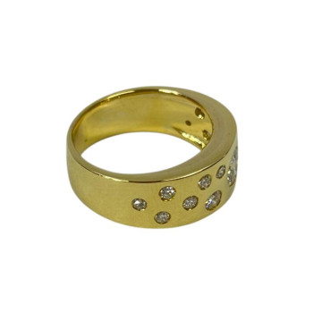 BAGUE EN OR 18CTS 8.82GRS AVEC DIAMANTS TAILLE 53