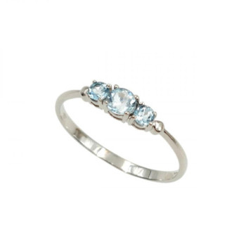 BAGUE OR BLANC 18CT 1.87GR TOPAZE T 64