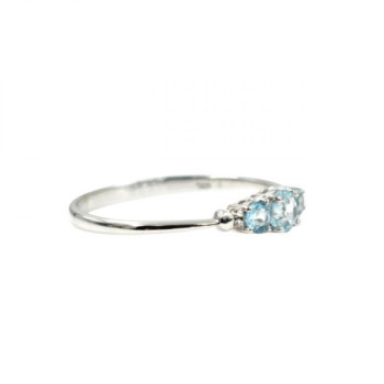 BAGUE OR BLANC 18CT 1.87GR TOPAZE T 64