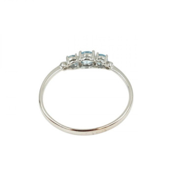BAGUE OR BLANC 18CT 1.87GR TOPAZE T 64