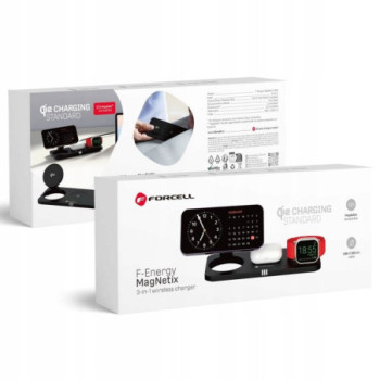 Wireless charge Forcell F-Energy 3in1 MagNetix USB C Qi2 20,5W compatible with MagSafe black