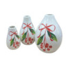 VASE NOELLE 3PIECES H12CM PORCELAINE