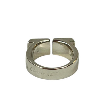 BAGUE OMEGA EN OR BLANC ET DIAMANTS TAILLE 51