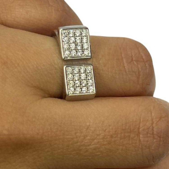 BAGUE OMEGA EN OR BLANC ET DIAMANTS TAILLE 51