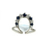 BAGUE OR BLANC 18CT 4.60GR DMT SAPHIR