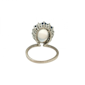 BAGUE OR BLANC 18CT 4.60GR DMT SAPHIR