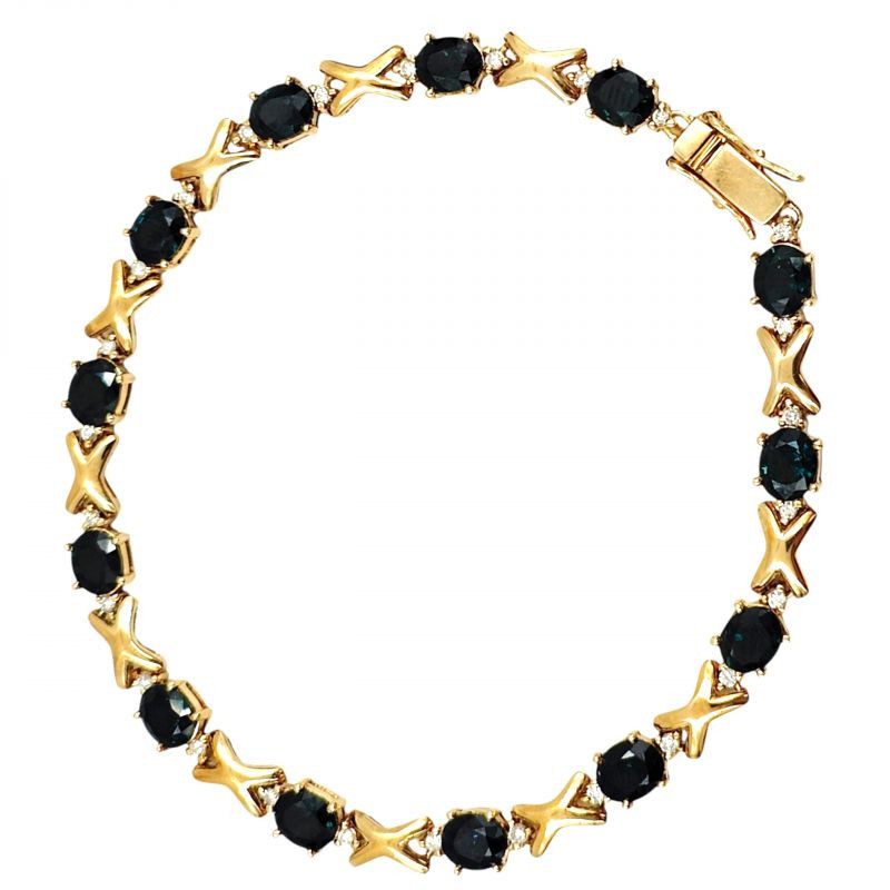 BRACELET OR 18K 19GR SAPHIR/DTS