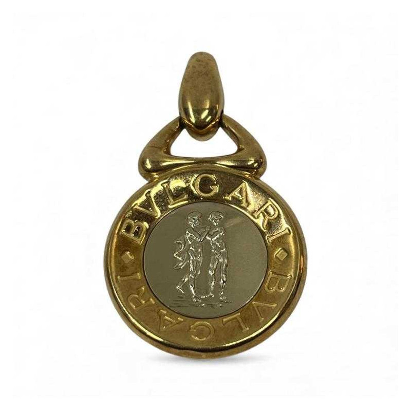 MEDAILLON BULGARI OR ET ACIER 19GRS