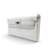 PORTEFEUILLE SAC KELLY TO GO ALLIGATOR MISSISSIPPIENSIS AMERICAIN BLANC