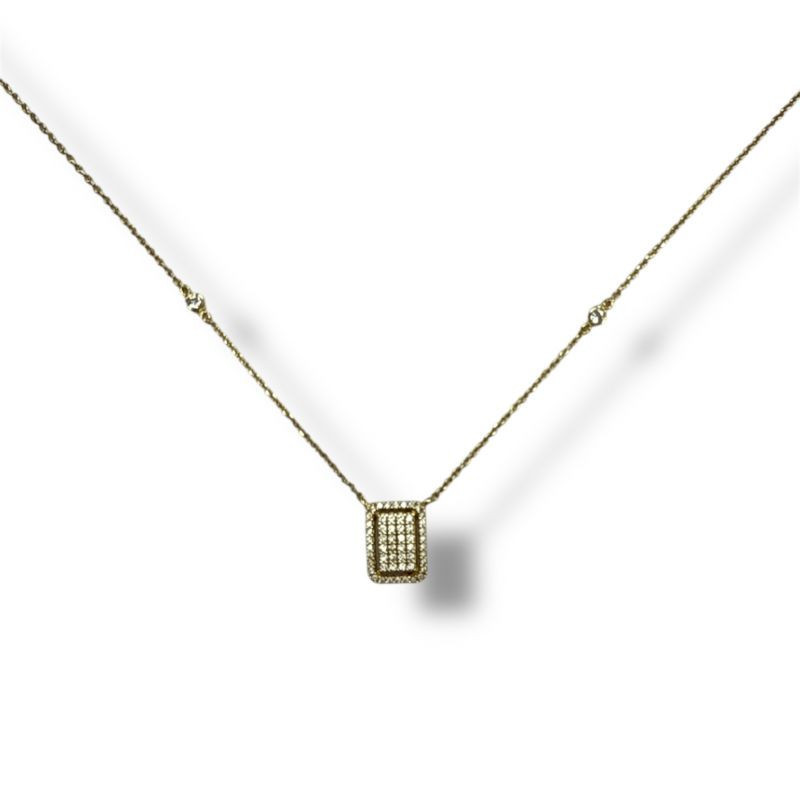 COLLIER OR JAUNE 18CT (750) 3.30GRS 41 CM ZIRCONS