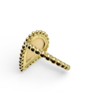 BAGUE LACRIMA BEADS OR JAUNE 750 18K T.53 PIERRE DE LUNE 7.40GR