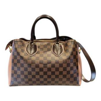 SAC A MAIN NORMANDY LOUIS VUITTON - DAMIER MARRON ET ROSE
