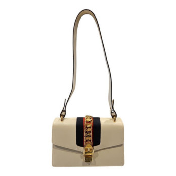 SAC A MAIN SYLVIE GUCCI BLANC +  DUSTBAG + BANDOULIERE