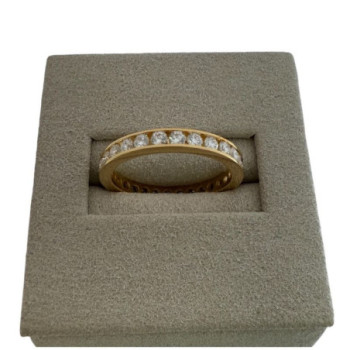 BAGUE OR JAUNE 18CT & DIAMANTS 2.27GR T53