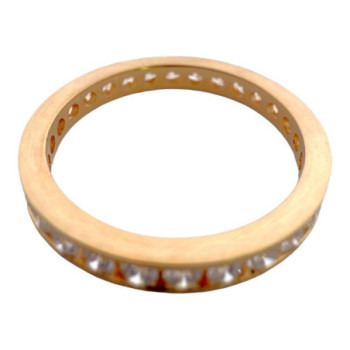 BAGUE OR JAUNE 18CT & DIAMANTS 2.27GR T53