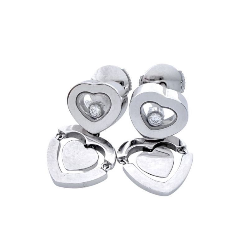 BOUCLES D'OREILLES CHOPARD HAPPY AMOR OR 18CT 9.97GR & FACTURE 2011