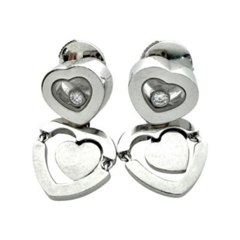 BOUCLES D'OREILLES CHOPARD HAPPY AMOR OR 18CT 9.97GR & FACTURE 2011