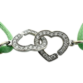 Bracelet Dinh Van Double Coeurs R12 Or Blanc 18ct & 2.26gr