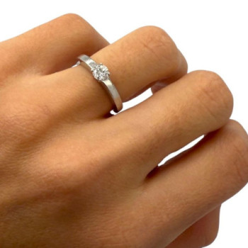 BAGUE SOLITAIRE CARTIER PLATINE 950 & DIAMANT 0.28 5.34GR & BOÎTE /FACTURE 2009