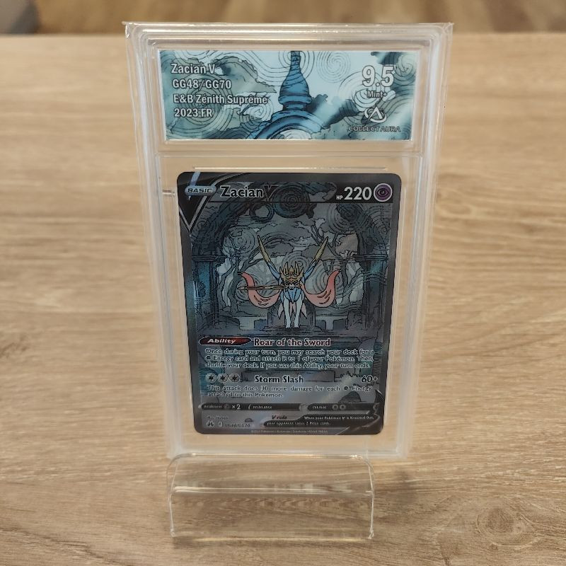 ZACIAN V (CRZ GG48) ZENITH SUPREME POKEMON ENG COLLECT AURA 9.5