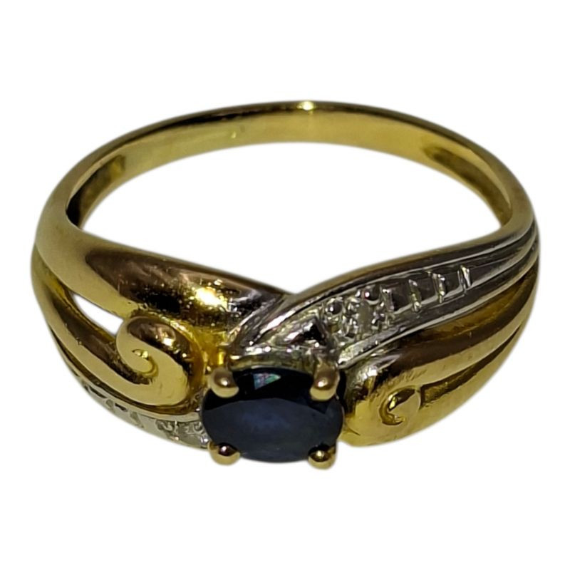 BAGUE OR 18CT +DIAMS 2.44GRS T48