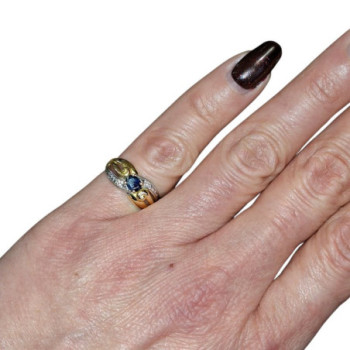 BAGUE OR 18CT +DIAMS 2.44GRS T48
