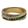 BAGUE OR 18 CARATS - DIAMANTS ET EMERAUDES  - 5.69G - TAILLE 51