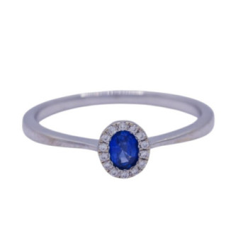 BAGUE OR BLANC 18CT & DIAMANTS 2.27g - T57