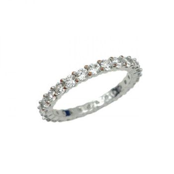 Swarovski Vittore XL White Rhodium Plated Ring - Size 58